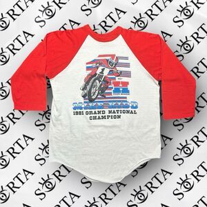 VTG 80s Honda Mike Kidd Grand National Champion AMA Motorcycle Racing Shirt Sz M